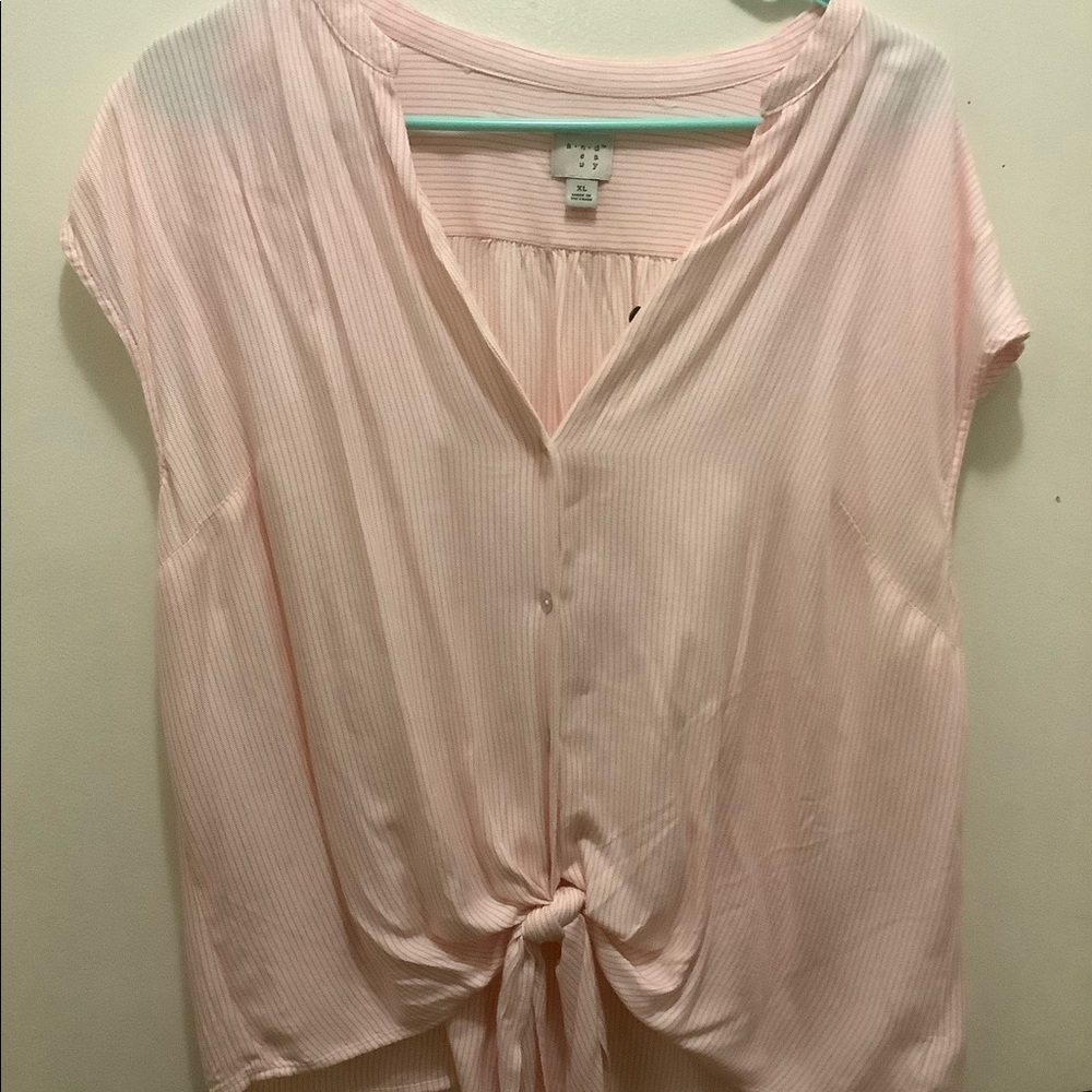 A new day super soft tie front blouse